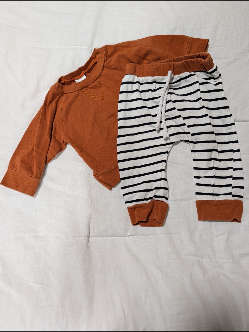 Striped Jogger Pants with Rust Accents - Kids